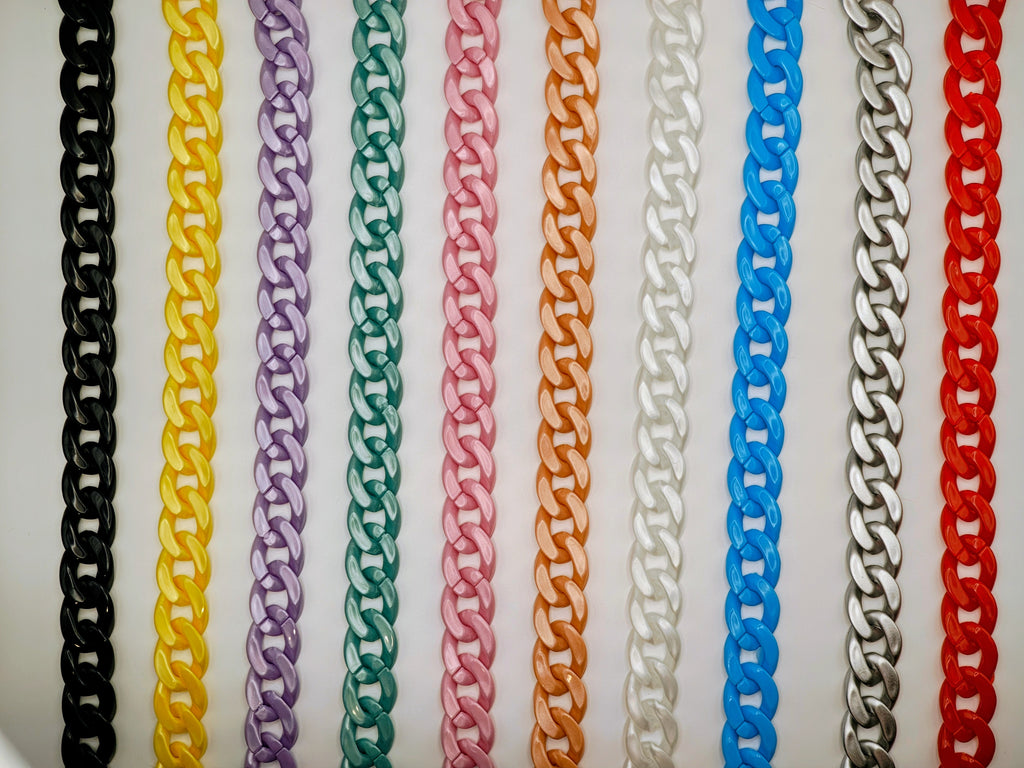 Custom Engraved Lightweight Chain Pet Collar – Colorful Style