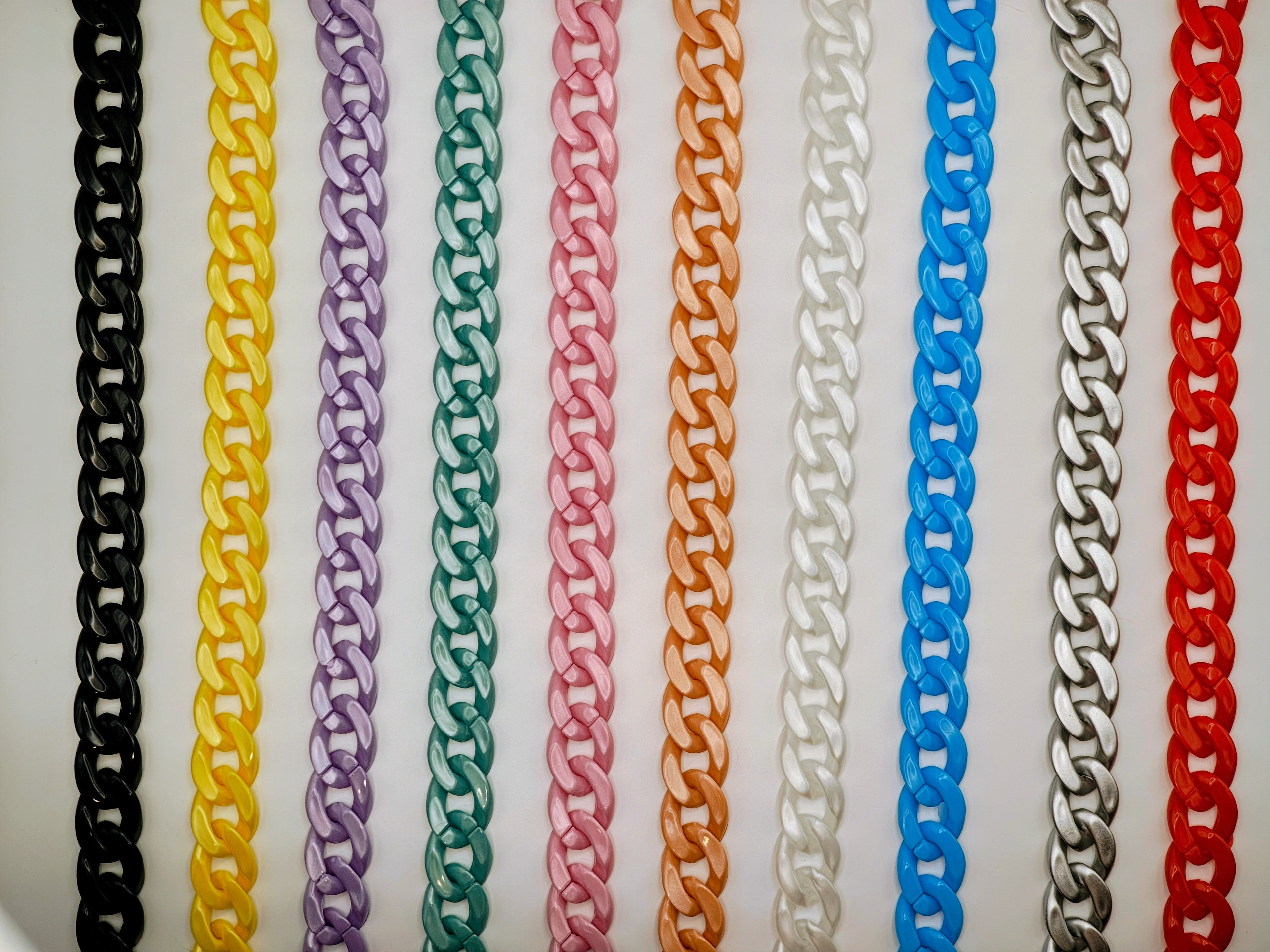 Custom Engraved Lightweight Chain Pet Collar – Colorful Style