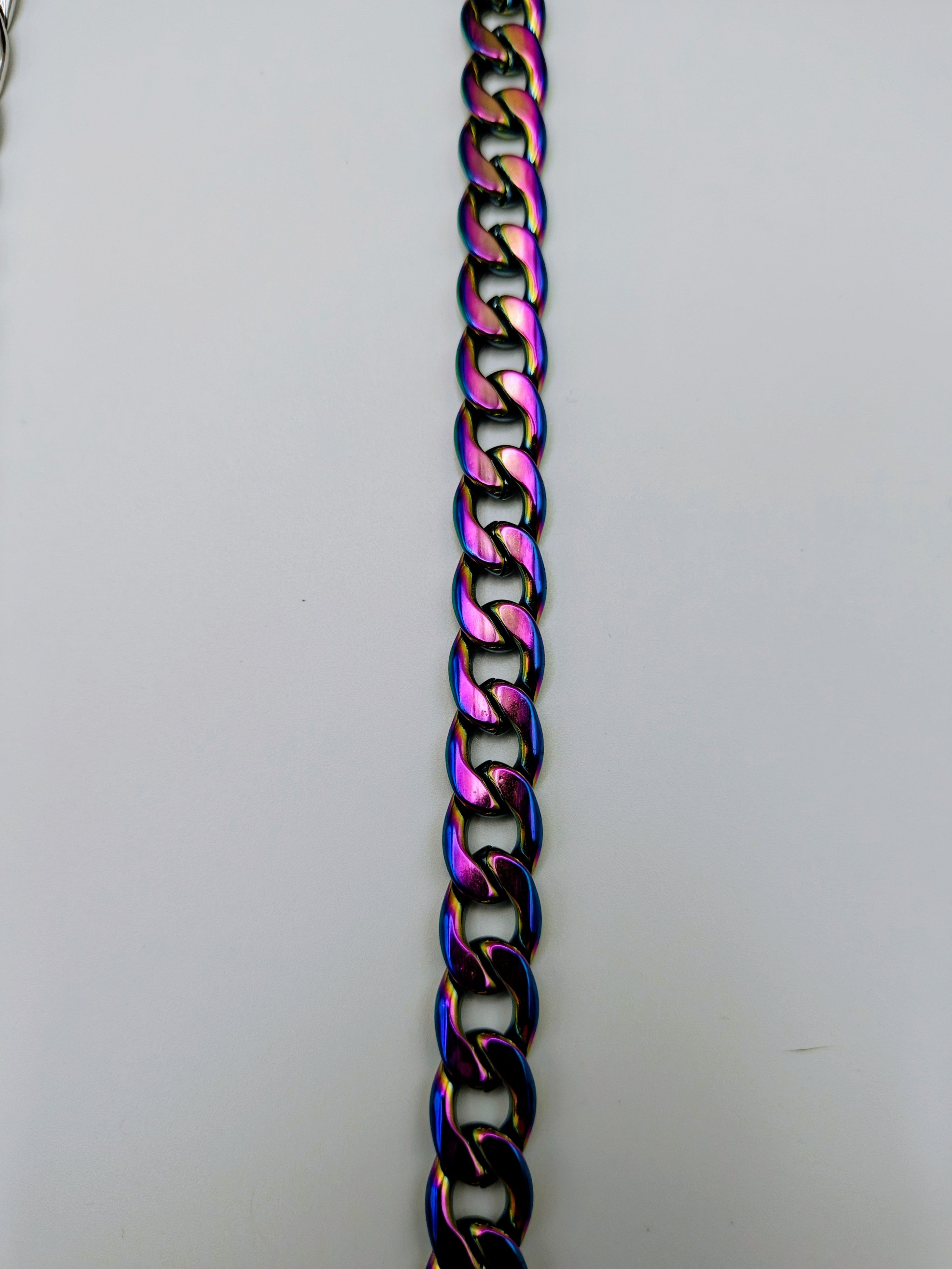 Custom Engraved Stainless Steel Pet Collar – Multicolor Chain and Tag