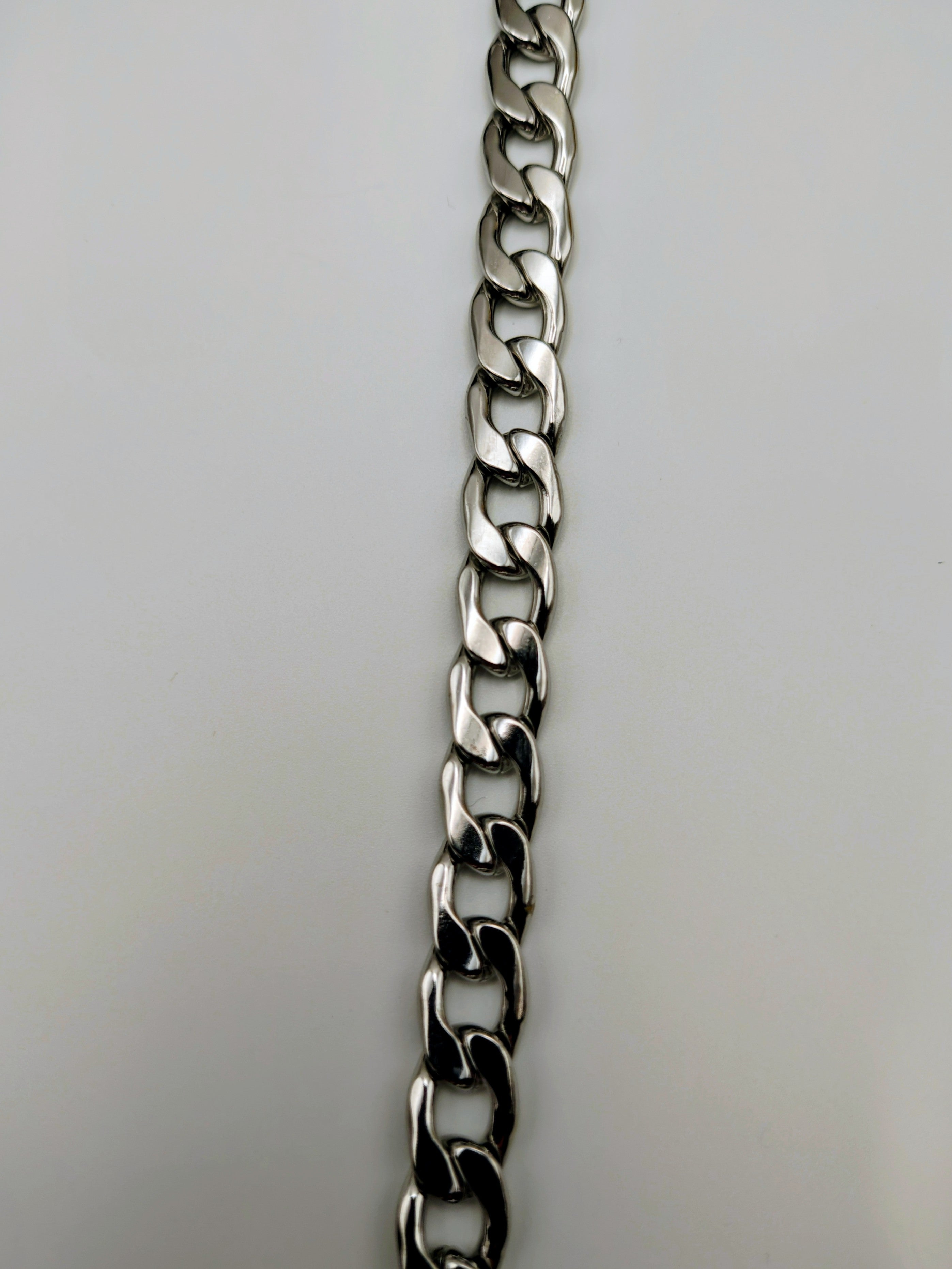 Custom Engraved Stainless Steel Dog Collar – Silver Chain and Tag