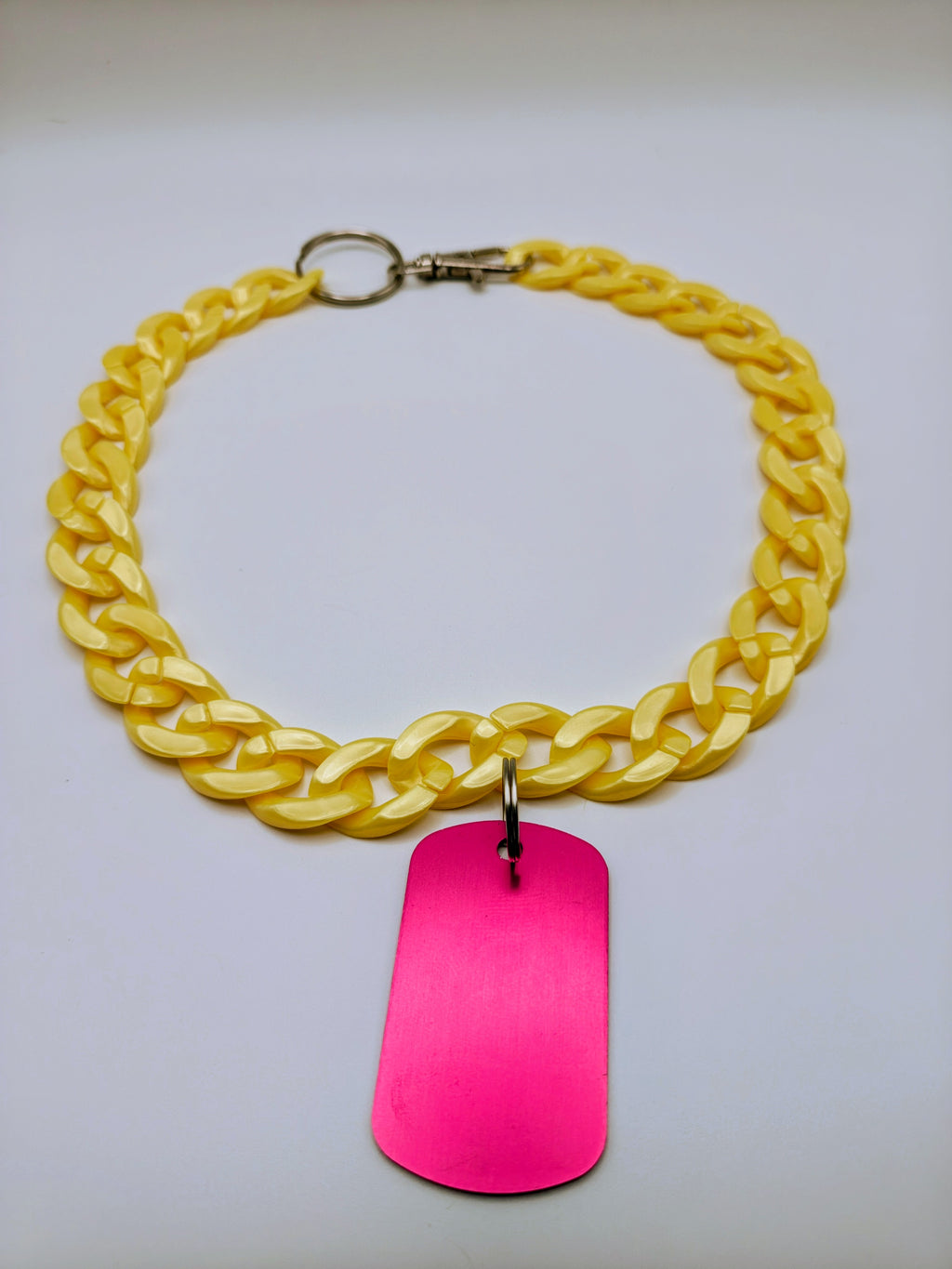 Custom Engraved Lightweight Chain Pet Collar – Colorful Style