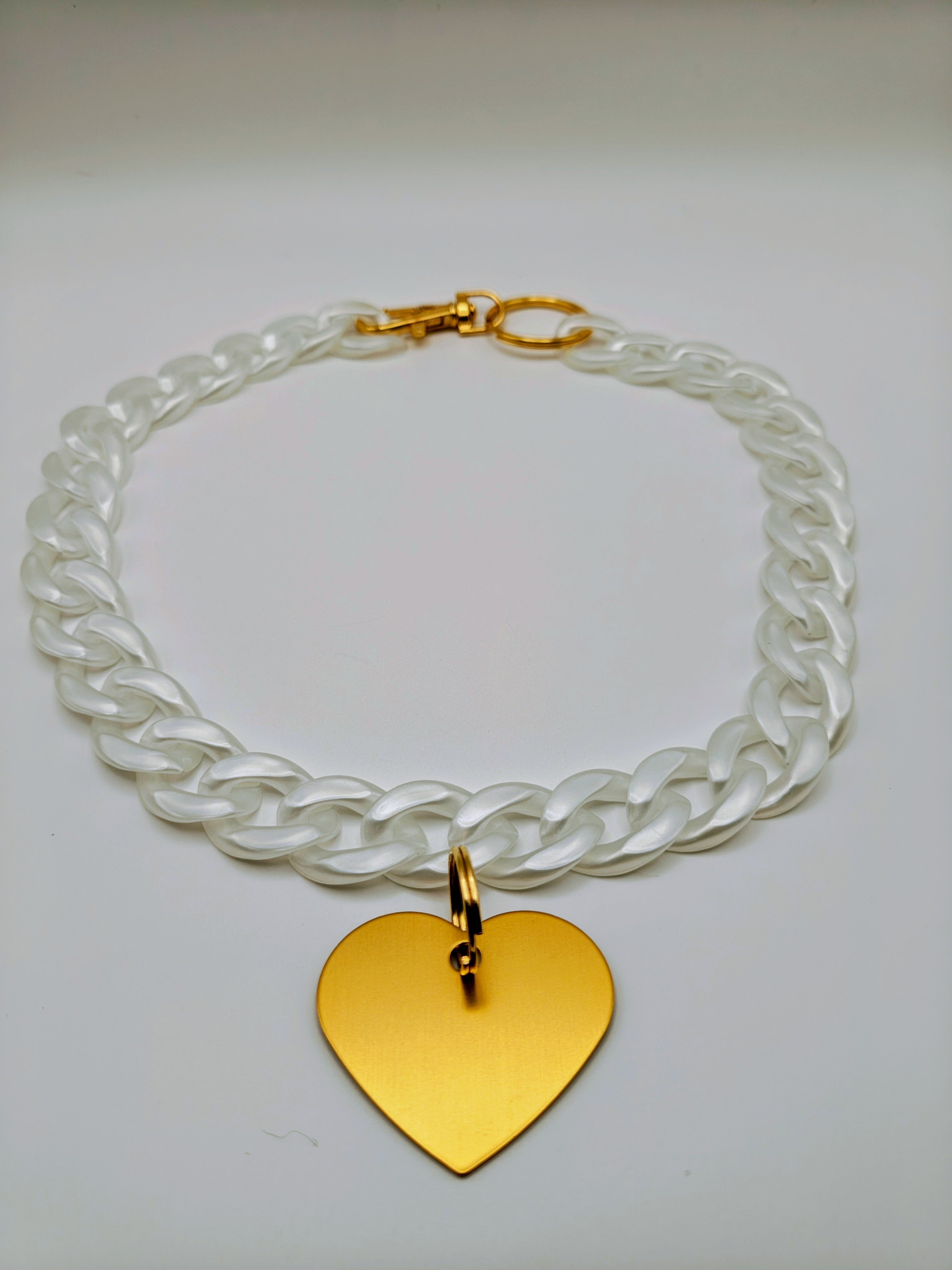 Custom Engraved Lightweight Chain Dog Collar – Colorful Style