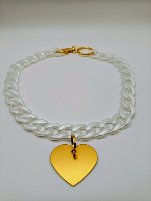 Custom Engraved Lightweight Chain Dog Collar – Colorful Style