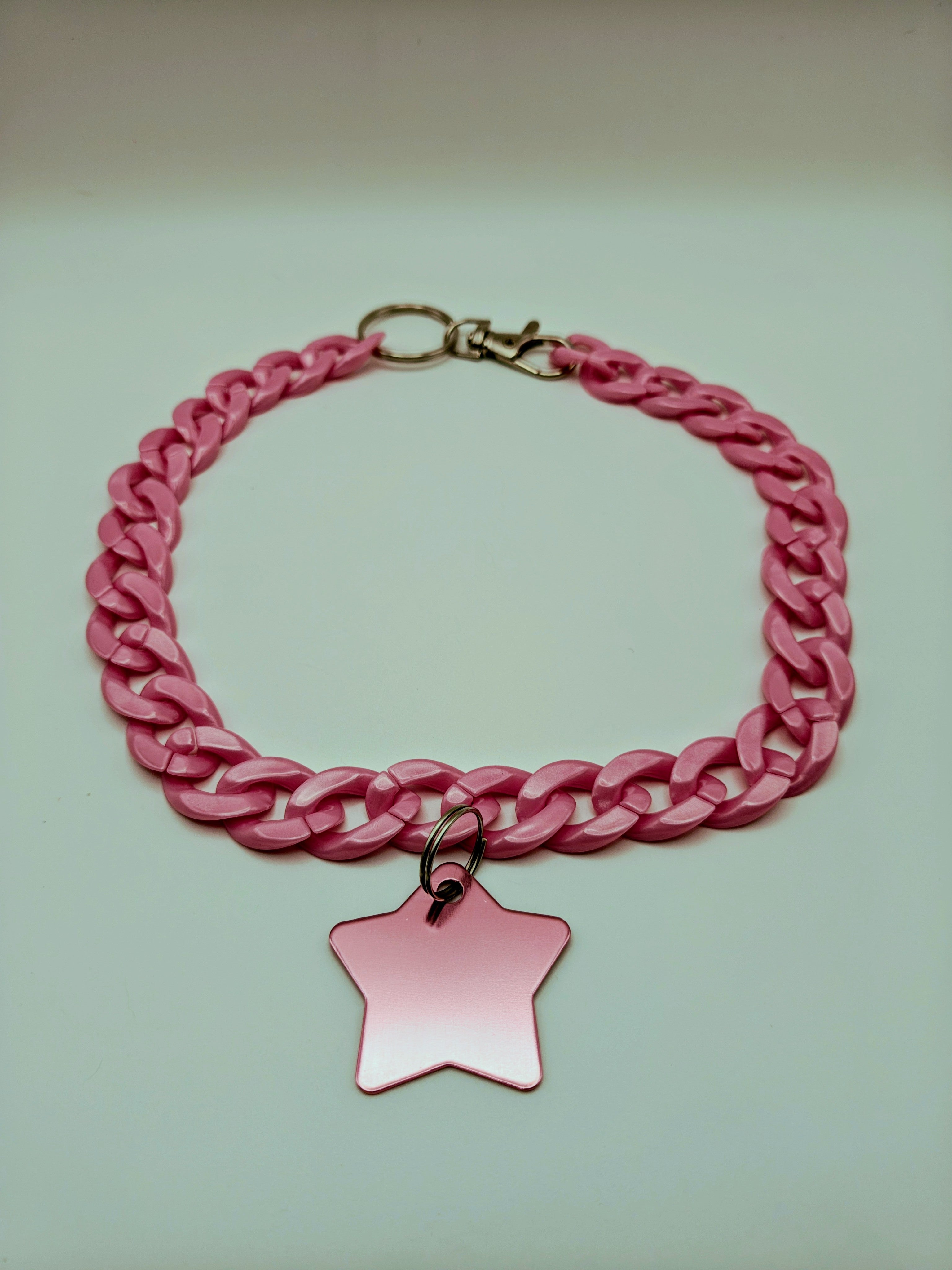 Custom Engraved Lightweight Chain Pet Collar – Colorful Style