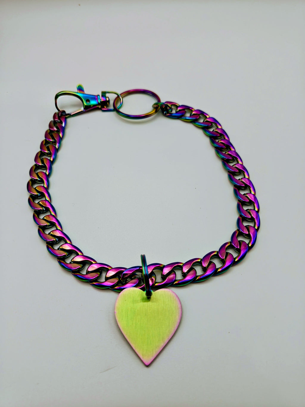 Custom Engraved Stainless Steel Pet Collar – Multicolor Chain and Tag
