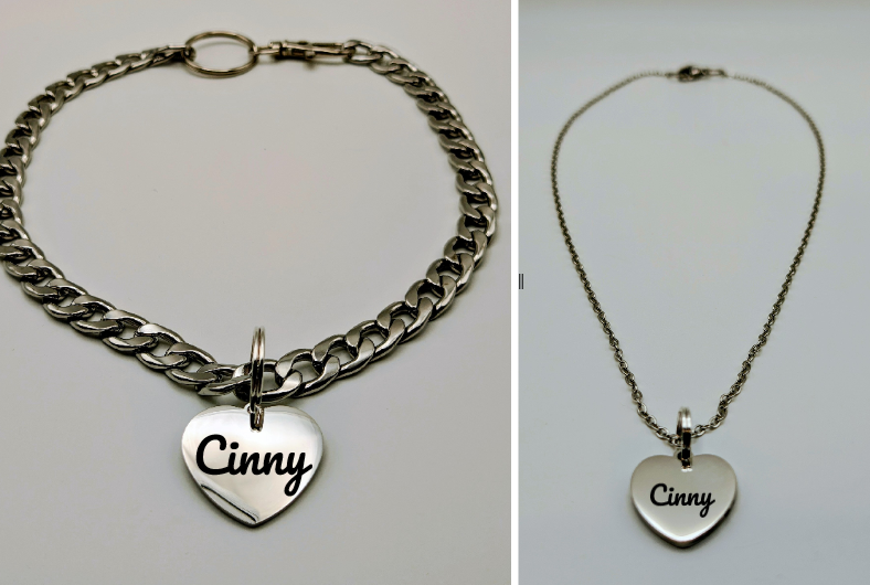 Matching Pet & Owner Jewelry Set 🐾✨ | Personalized Engraved Necklace + Collar Tag