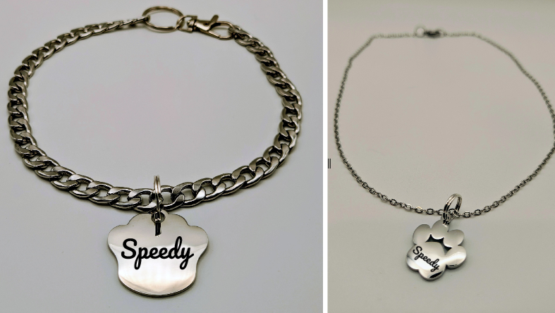 Matching Pet & Owner Jewelry Set 🐾✨ | Personalized Engraved Necklace + Collar Tag