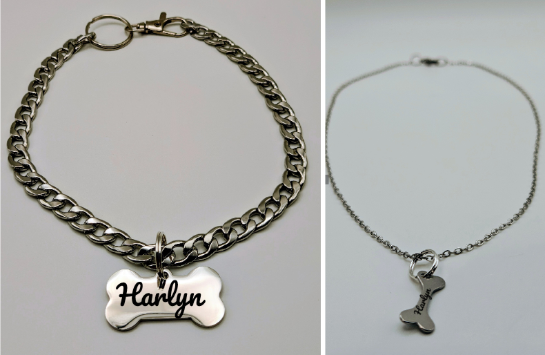 Matching Pet & Owner Jewelry Set 🐾✨ | Personalized Engraved Necklace + Collar Tag