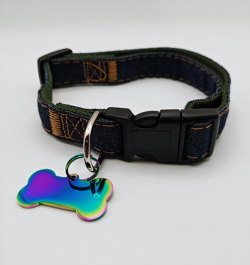 Classic Engraved Denim Pet Collar 👖🐾