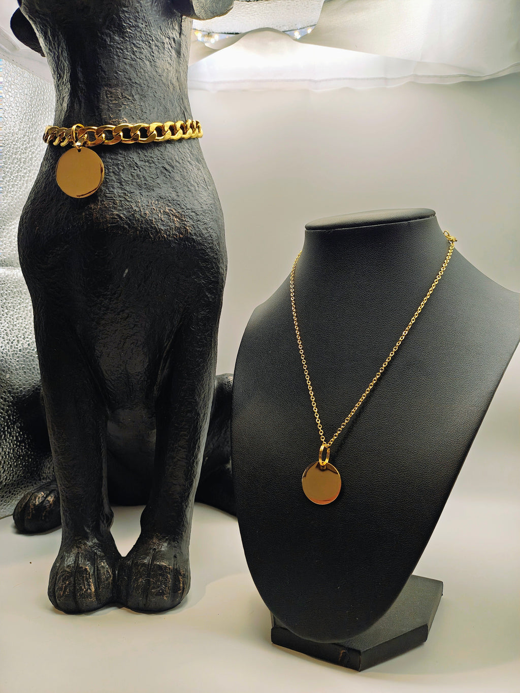 Matching Pet & Owner Jewelry Set 🐾✨ | Personalized Engraved Necklace + Collar Tag