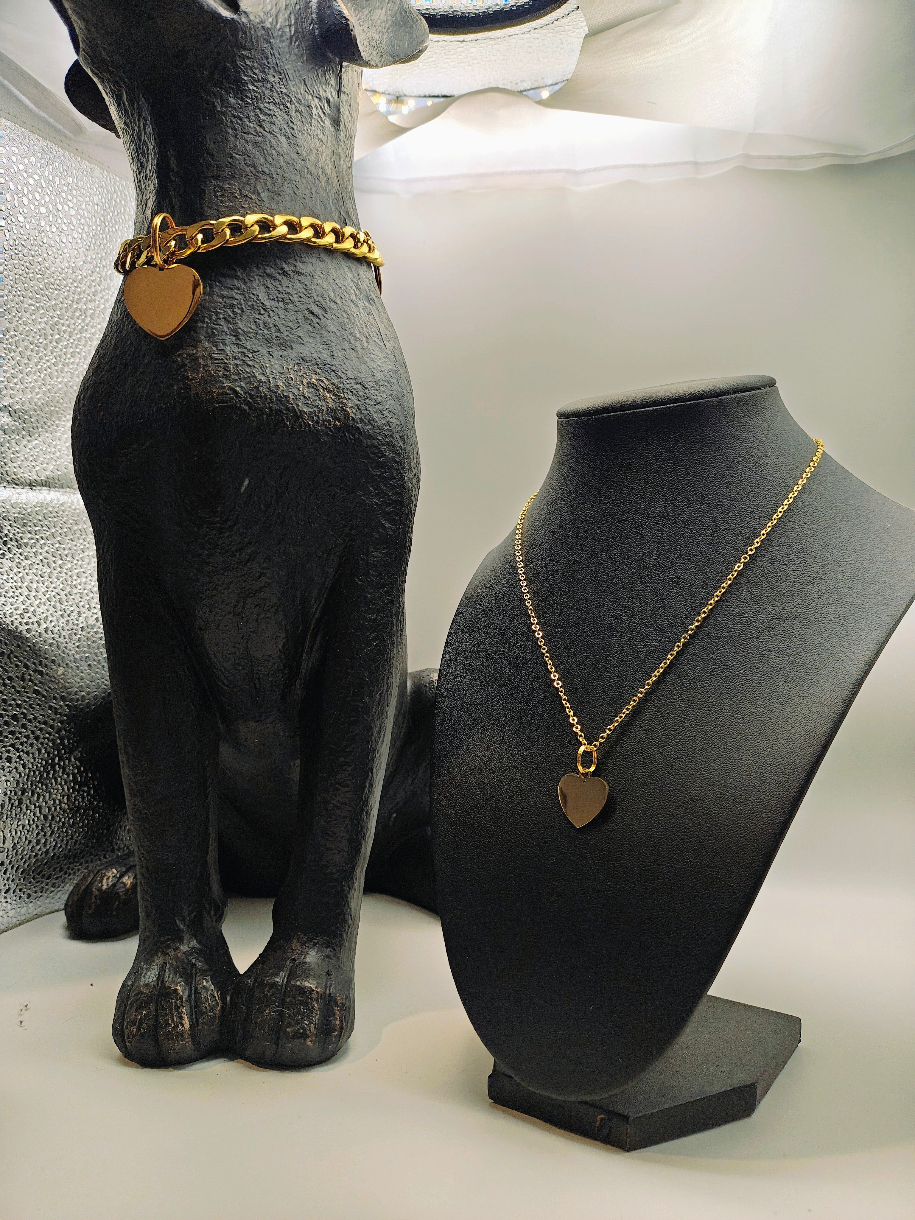 Matching Pet & Owner Jewelry Set 🐾✨ | Personalized Engraved Necklace + Collar Tag