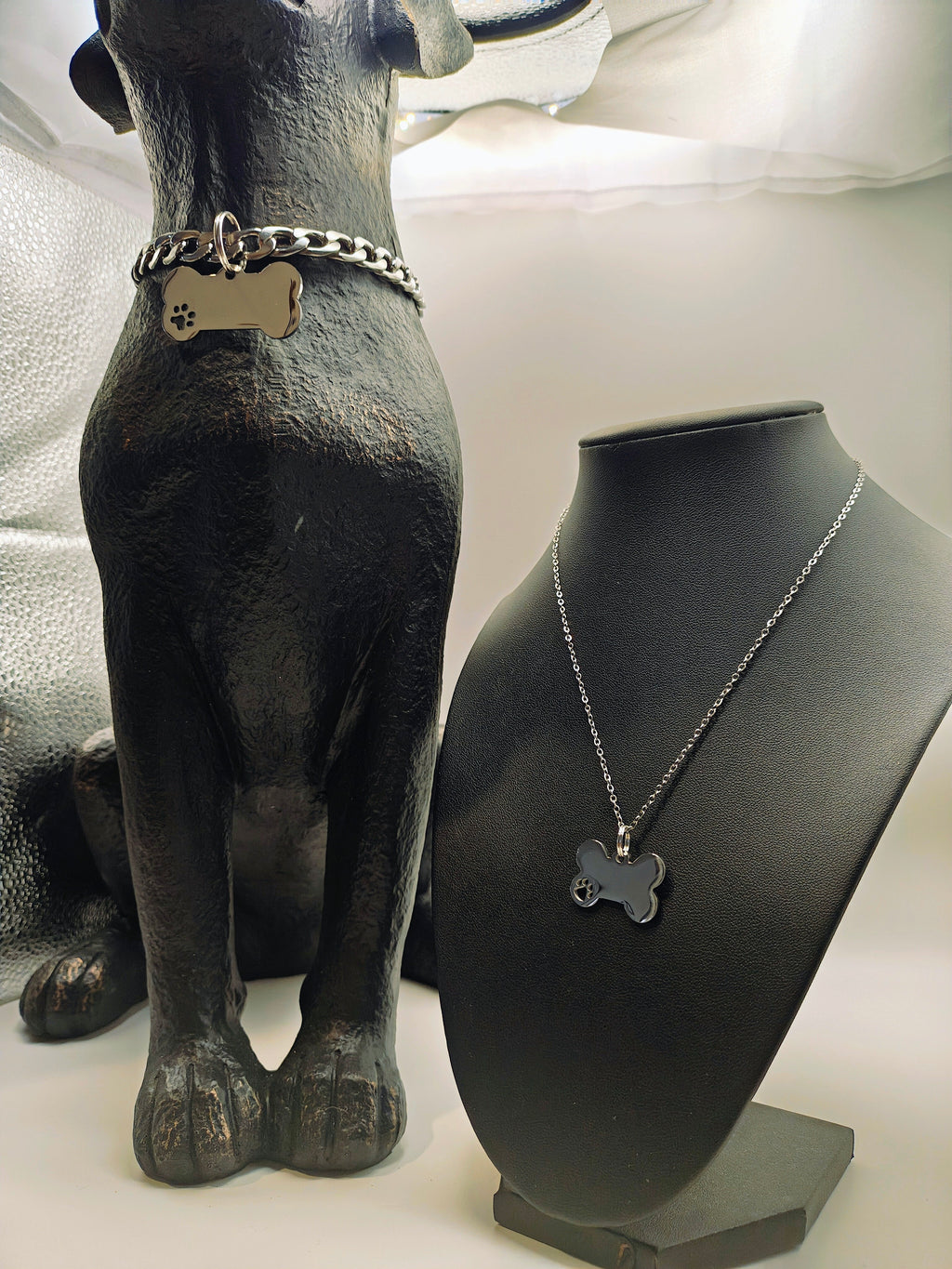Matching Pet & Owner Jewelry Set 🐾✨ | Personalized Engraved Necklace + Collar Tag