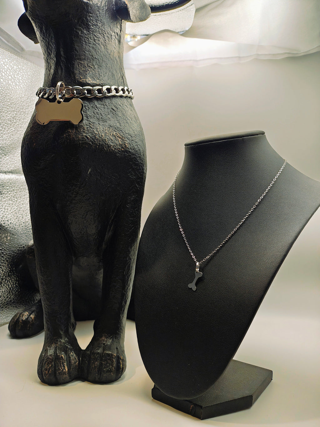 Matching Pet & Owner Jewelry Set 🐾✨ | Personalized Engraved Necklace + Collar Tag