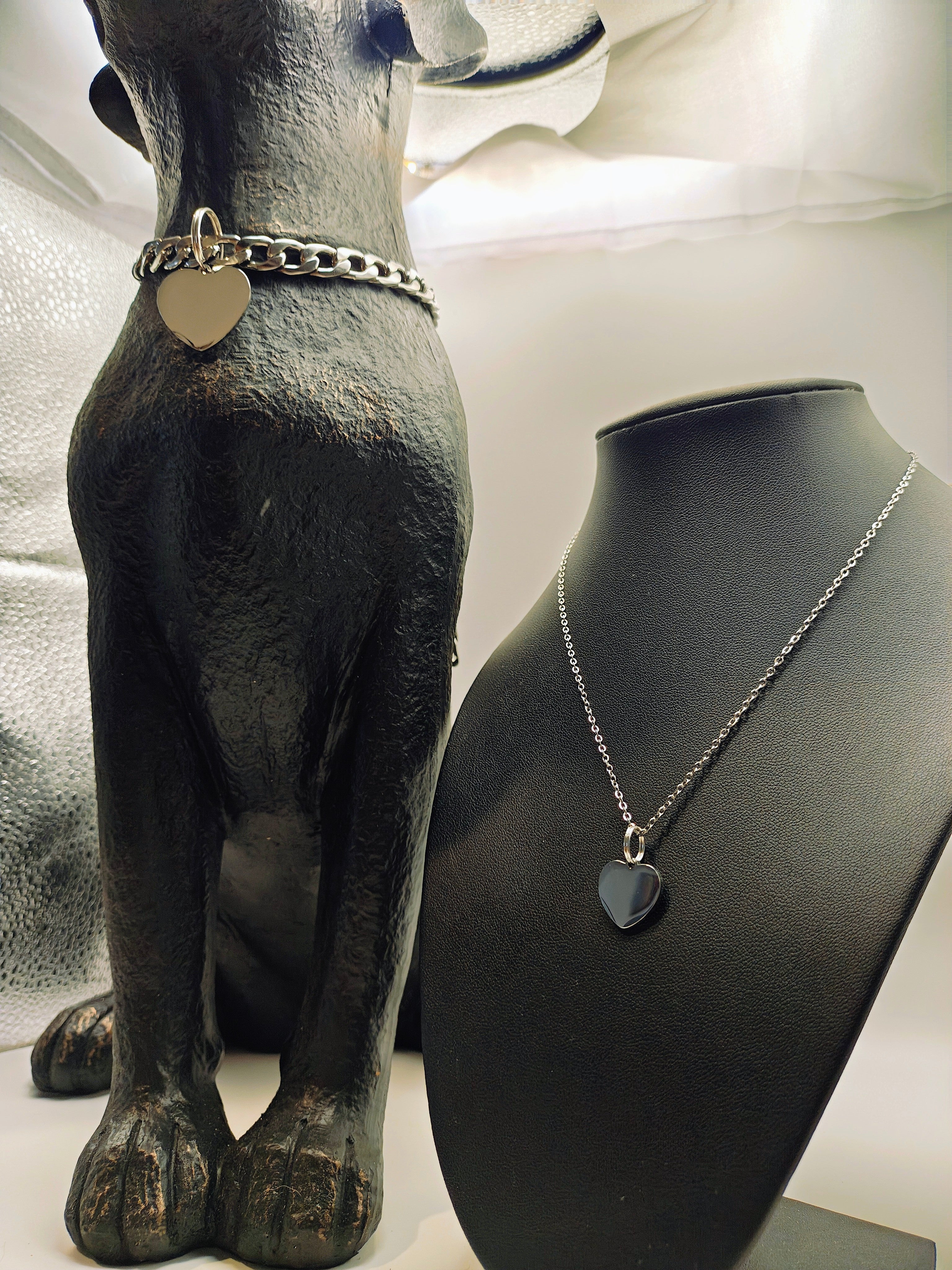 Matching Pet & Owner Jewelry Set 🐾✨ | Personalized Engraved Necklace + Collar Tag