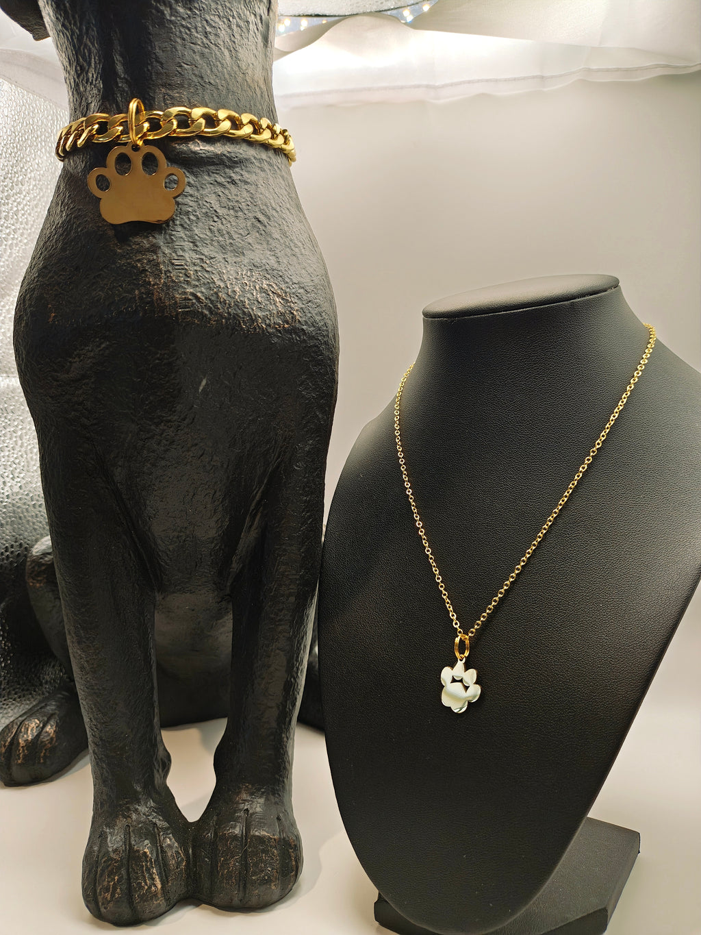 Matching Pet & Owner Jewelry Set 🐾✨ | Personalized Engraved Necklace + Collar Tag