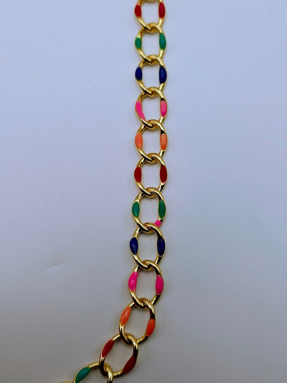 Custom Engraved Stainless Steel Pet Collar – Gold Colorful Chain and Tag