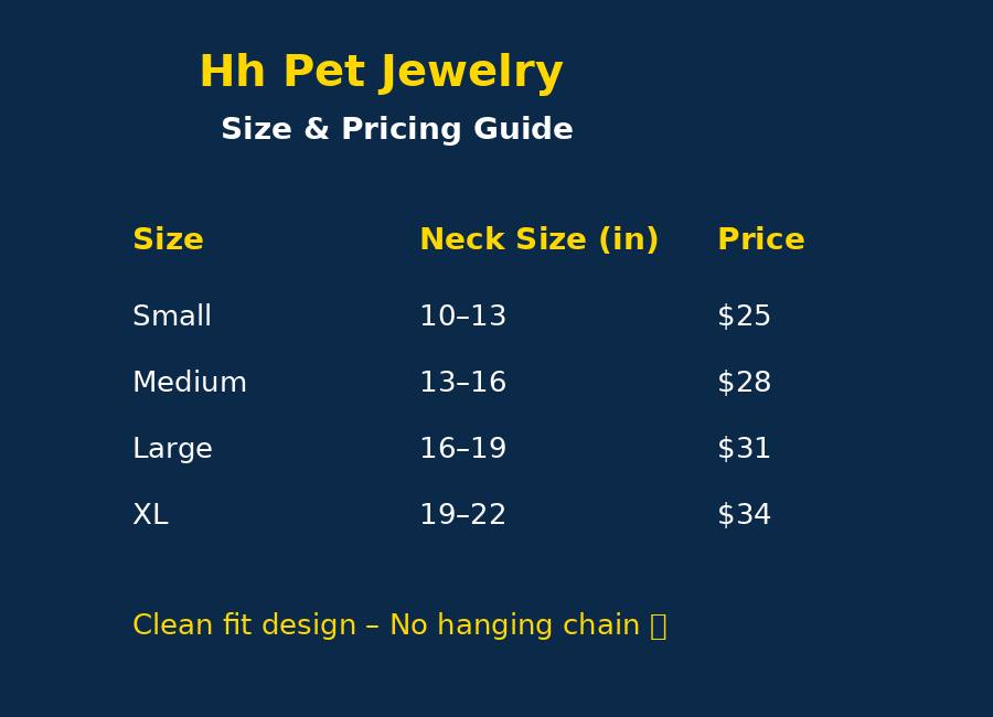 Custom Engraved Stainless Steel Pet Collar – Gold Chain and Tag